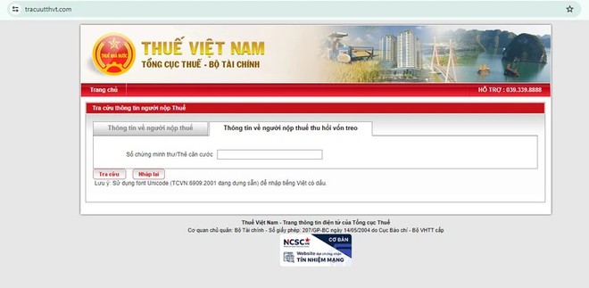 Website giả mạo Tổng Cục Thuế